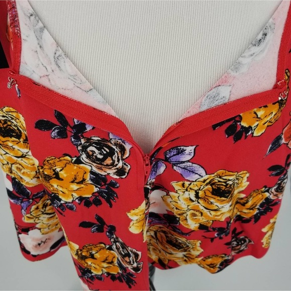 Trixxi Juniors' Floral Lace-Back Fit & Flare Mini Dress Size XL NEW - Picture 11 of 16